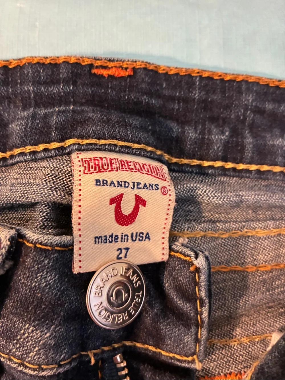 Vintage True Religion JOEY Big T Women's Denim Twist Flared  Jeans Size 27 - Picture 4 of 9